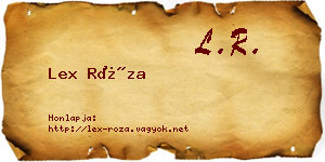 Lex Róza névjegykártya